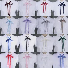 200 шт. милые классические японские школьницы для женщин JK форма шеи галстук Косплей предварительно завязанный Атласный Галстук-бабочка