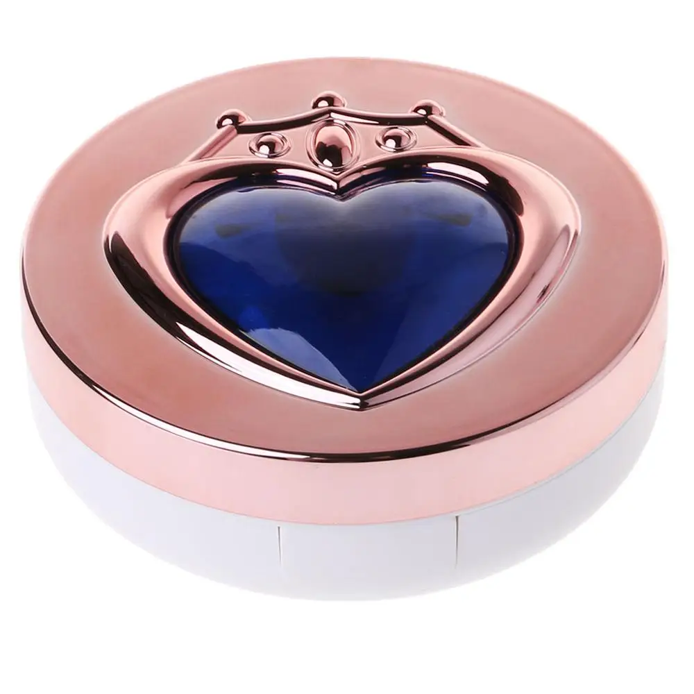 Контактные линзы коробка сердце с зеркалом дорожный портативный кейс контейнер для хранения роскошный - Цвет: Gold Blue