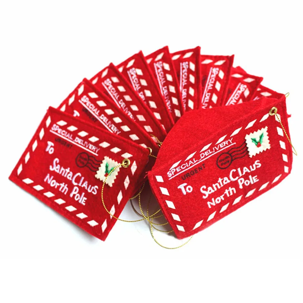 

Envelope Christmas Xmas Tree Hanging Card Holder Santa Gift Bag Red Decoration MF999