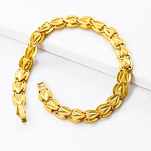 Романтическая цепочка на запястье женские ювелирные изделия Желтое золото Заполненные Модные женские Девушки Сердце браслет подарок