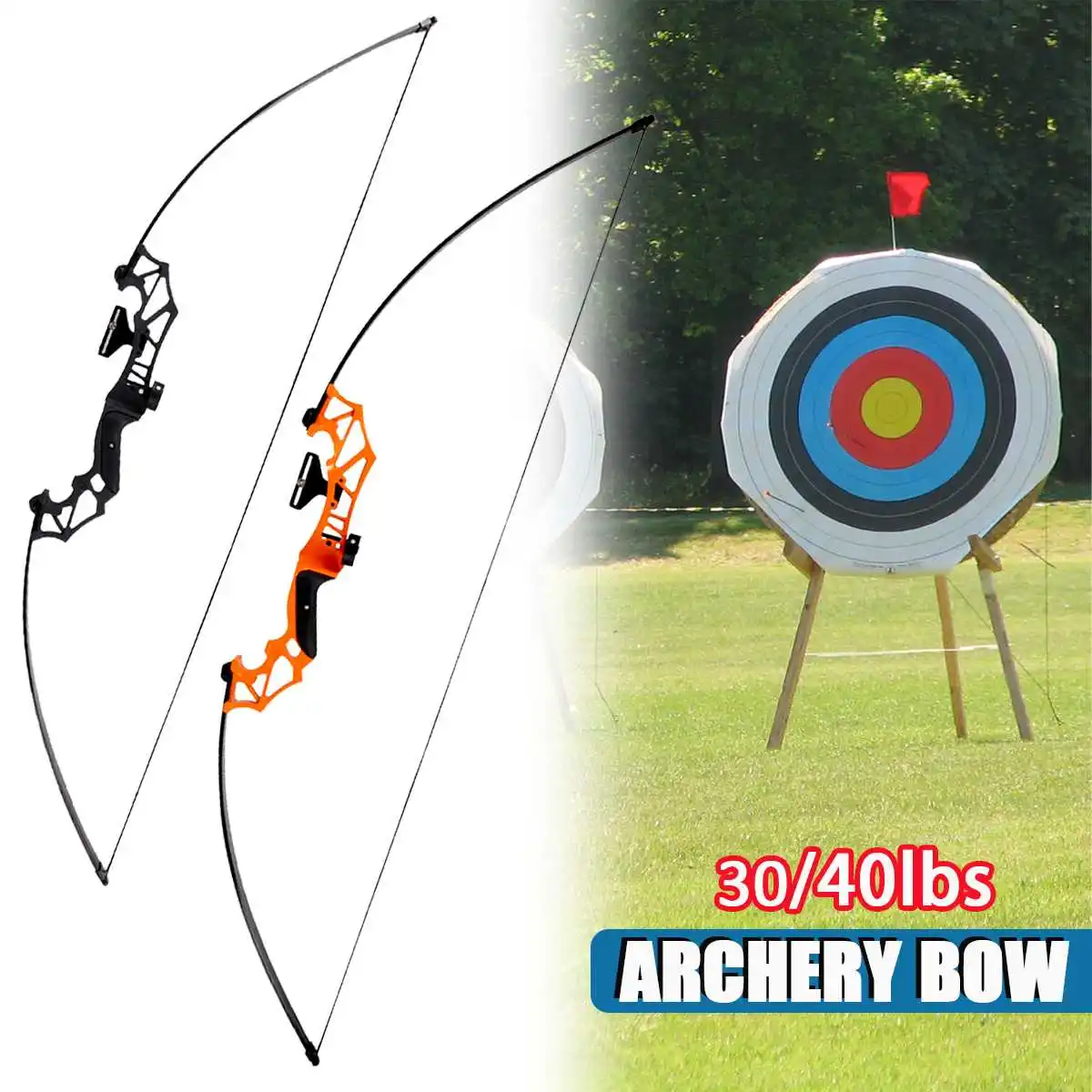 

Archery Professional Recurve Bow Takedown Hunting Bow Metal Riser 30/40lbs Right Handed Outdoor Hunting Shooting Fishing