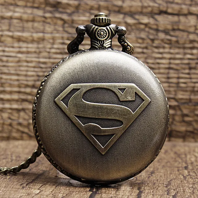 Chic fashion Superman Quarts Vintage Retro Pocket Watch with KEY Chain hot selli Chic fashion Superman Quarts Vintage Retro Pocket Watch with KEY Chain hot selli