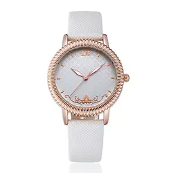 Роскошные brnad для женщин Мода часы кварцевые с бриллиантами Женский Наручные часы леди кожа стра [часы reloj