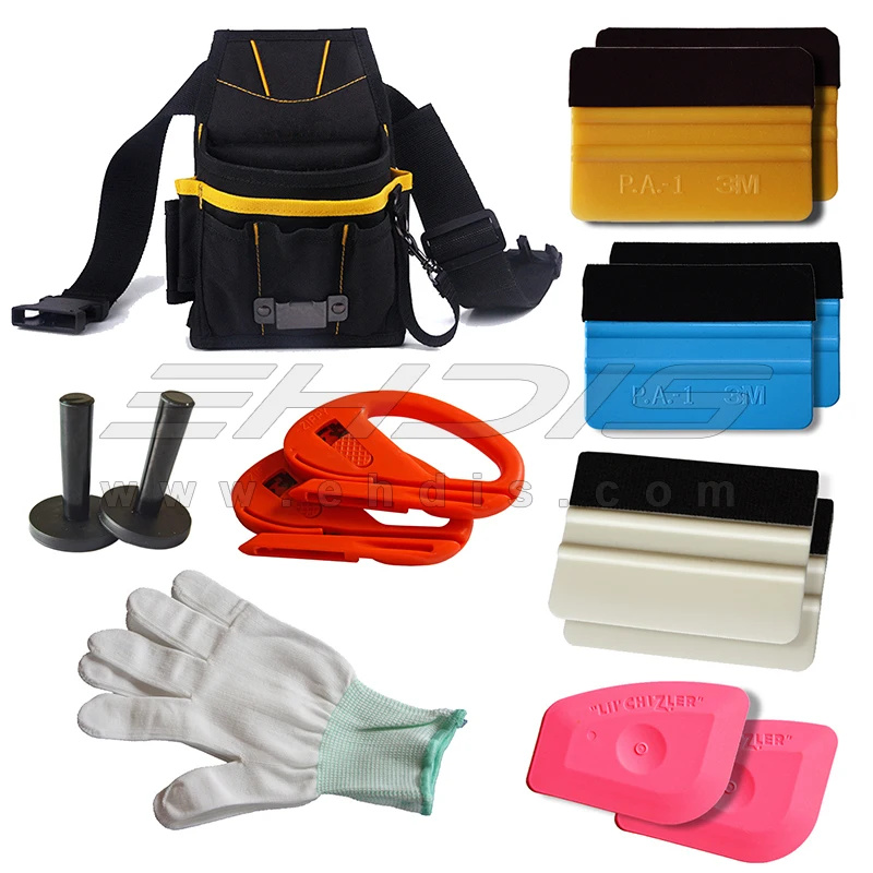 EHDIS Window Tint Tools Kit Tool Bag with Belt, 3M Gold Squeegee