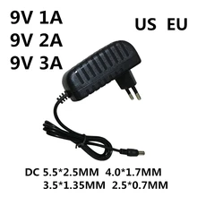 1 pces adaptador ac/dc dc 9 v 1a 2a 3a ac 100-240 v conversor adaptador de alimentação 9 v volt 1000ma carregador fonte de alimentação ue eua plug