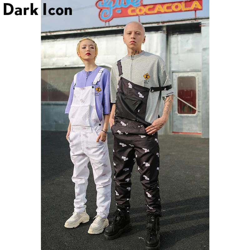 Мужские свободные брюки в стиле хип хоп с принтом штрих кода Dark Icon 2019|Комбинезоны|