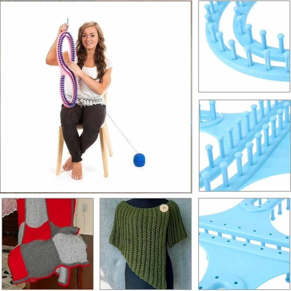 

Plastic Sewing Tools with 3 Projects Weaving Loom for Sweater Socks Home Sewing Handwork Kit Crafts Tools Sewing Accessories
