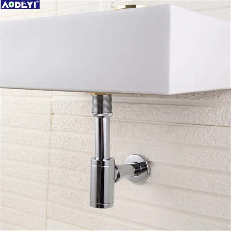 Us 25 48 15 Off Brass Stainless Steel Basin Waste Drain P Trap Bathroom Sink Vanity Basin Pipe Waste Drain Pipe Waste Siphon Drain In Drains From