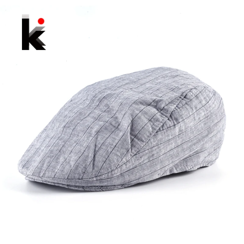 

Men's Striped Berets Cap Outdoors Casual Visors Peaked Hats For Women Spring And Autumn Boinas Mujer Fashion Flat Beret Caps Men