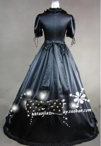 Может быть custom2015 Фирменная Новинка Черный с длинным рукавом викторианской готики платье в стиле «Лолита»/Хэллоуин Косплэй бальное платье 1 заказ