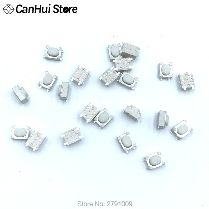 

100 pcs/lot 4 PIN Micro Switch Switches Push Button 3x4x2.5 MINI Tact switch 3*4*2.5 4 pin tactile switch Button White