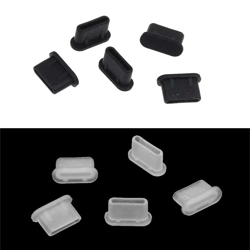 

5pcs Dustproof Cover Cap Jack Charger Plug Type-C Port Anti-dust For Mobile Phone 8899