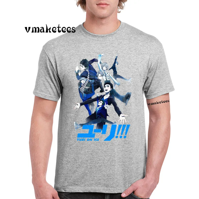 

Anime YURI! On ICE Katsuki Yuri Victor Nikiforo Yuri Plisetsky T-shirt Short sleeve O-Neck Tshirt GMT503C