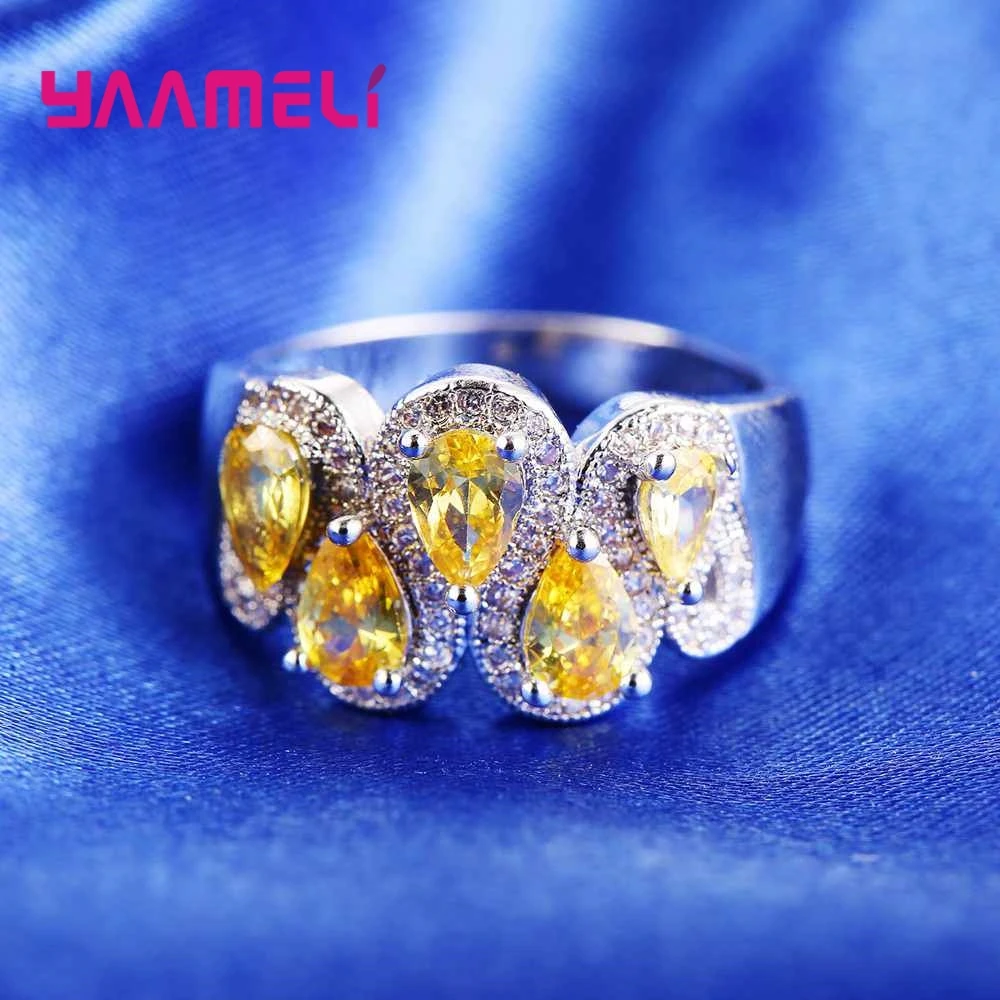Специальное очаровательное дизайнерское высококачественное украшенное в форме кристалла 925 пробы Серебряное кольцо для женщин вечерние аксессуары