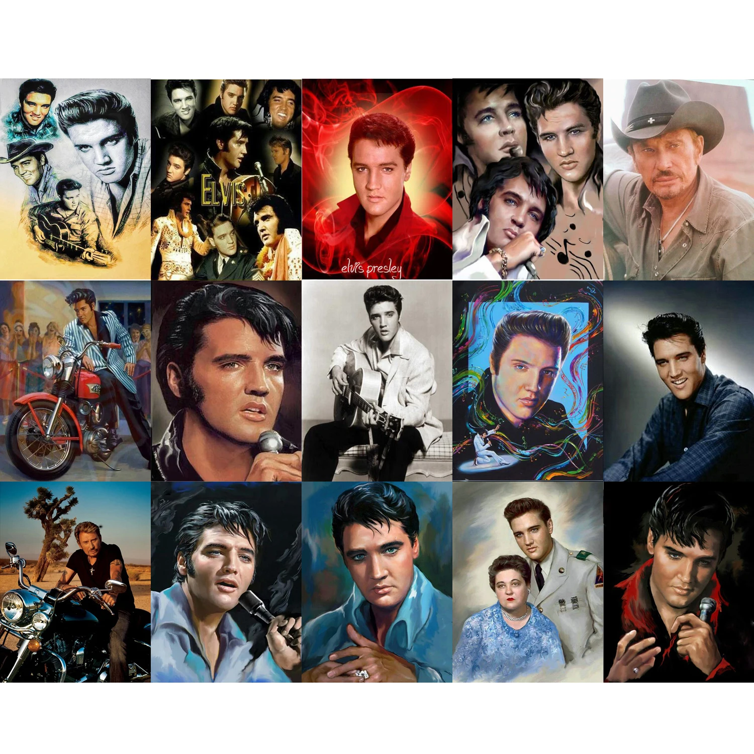 

2019 New Diamond Painting French Elvis Rock Singer Diy Cross Stitch Diamond Mosaic Embroidery Set Needlework Rhinestones Crafts