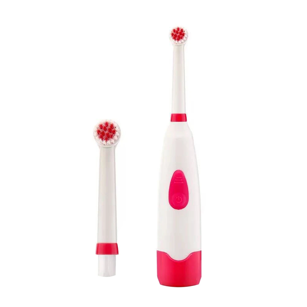 Ультразвуковая электрическая зубная щетка для детей, 360 градусов, автоматическая вращающаяся Водонепроницаемая зубная щетка для ухода за полостью рта с сменными головками - Цвет: Красный