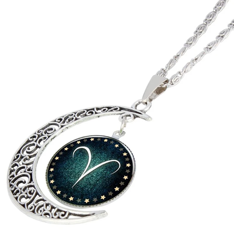 

CAB9 tree china style Landscape painting 925 silver chain for women and man and resin and round shape