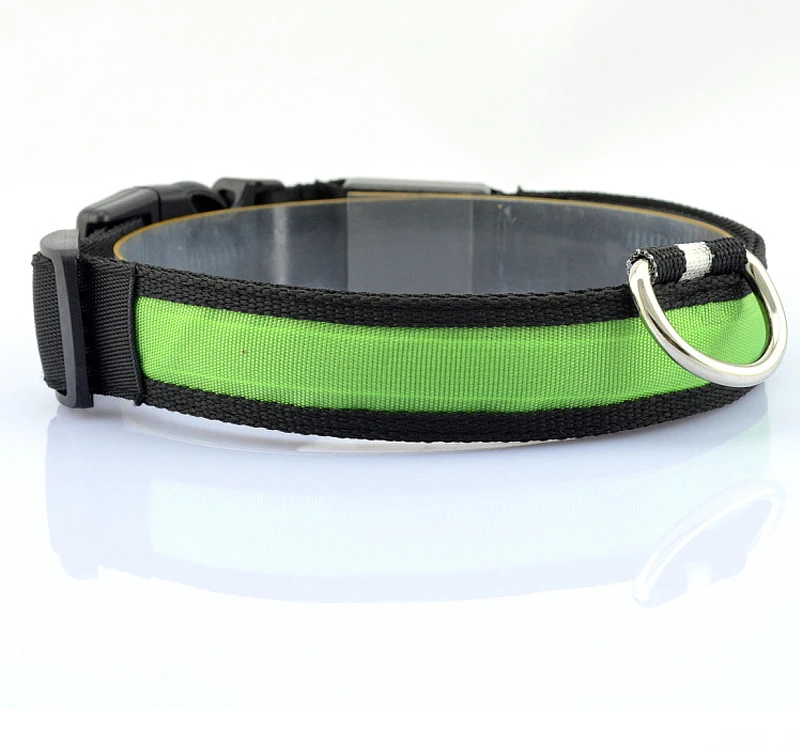 Nylon LED Pet Dog Collar Luminous Night Safety LED Dog Collar Light For Cat Flashing Glow In The Dark Pet LED Collars Electronic