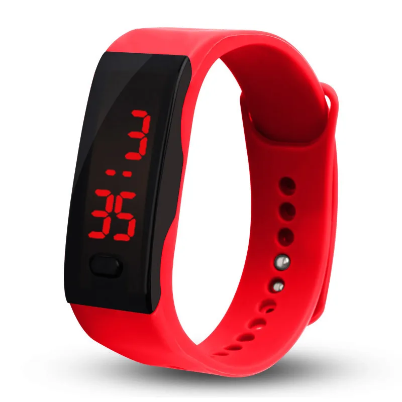 Часы-браслет Relogio, детские часы, светодиодный цифровой спортивный наручные часы для детей, для мальчиков и девочек, электронные часы с датой, montre enfant - Цвет: Красный