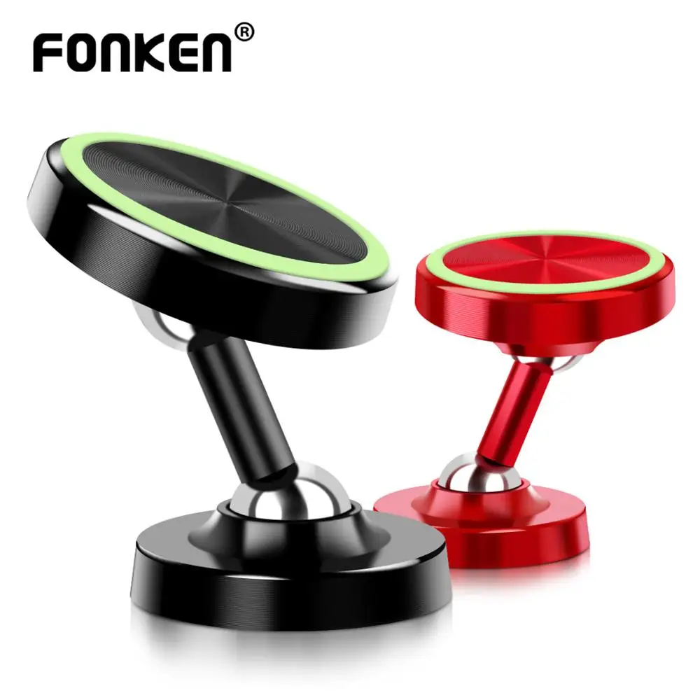 

FONKEN Two Way Adjust Car Phone holder Luminous Magnetic Car Holders 360 Degree Magnet Mobile Mount Desk Stands