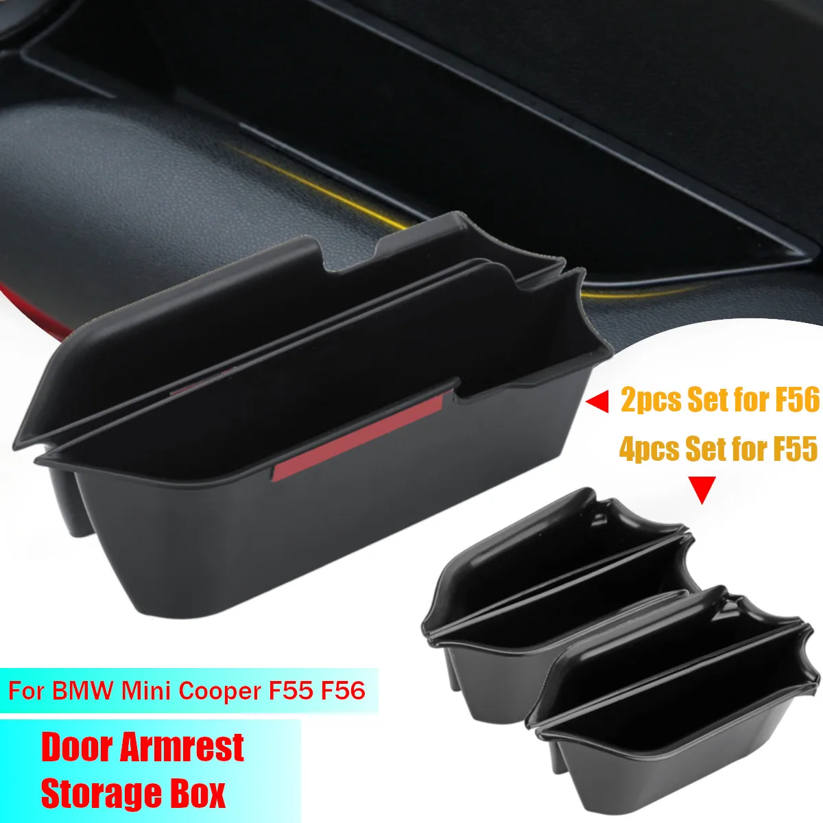 

Car Door Armrest Handle Storage Box Holder Interior Inner Side Boxes for BMW for Mini Cooper F55 F56 Car Styling Accessories
