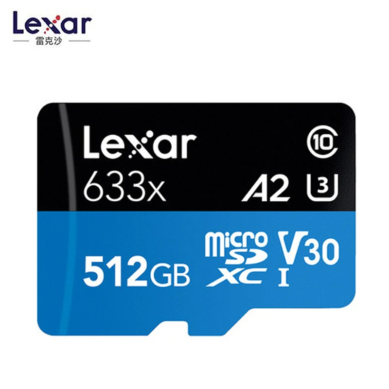 Lexar Original 633x 95 МБ/с./с Micro SD 256 ГБ 512 Гб карты 32 SDHC Class10 64 128 карта памяти Адаптер для Gopro