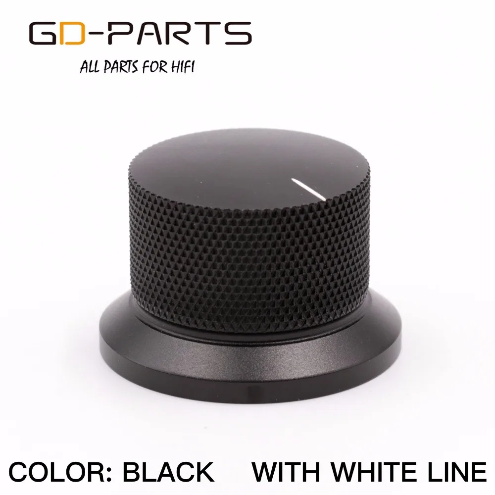 GD-PARTS 38x25mm 가공 알루미늄 손잡이 Hifi 오디오 앰프 턴테이블 레코더 라디오 실버 블랙 1PC 용 볼륨 사운드 제어 손잡이