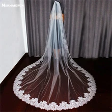 Свадебная фата, платье, и розничная, кружевная кромка, длина 3 м, кружевная свадебная вуаль, свадебные аксессуары/вуаль для головы