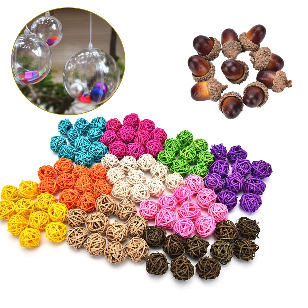 

10pcs 3cm/5cm Rattan Ball Ornament Craft Christmas Home Gardens Patio Ornament DIY Decoration Materials
