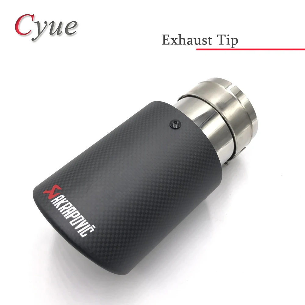 

Ak Car styling Exhaust Tail Pipes Matte Carbon Muffler Tip Tail End Universal Stainless Steel Curly carbon For BMW Honda Ford