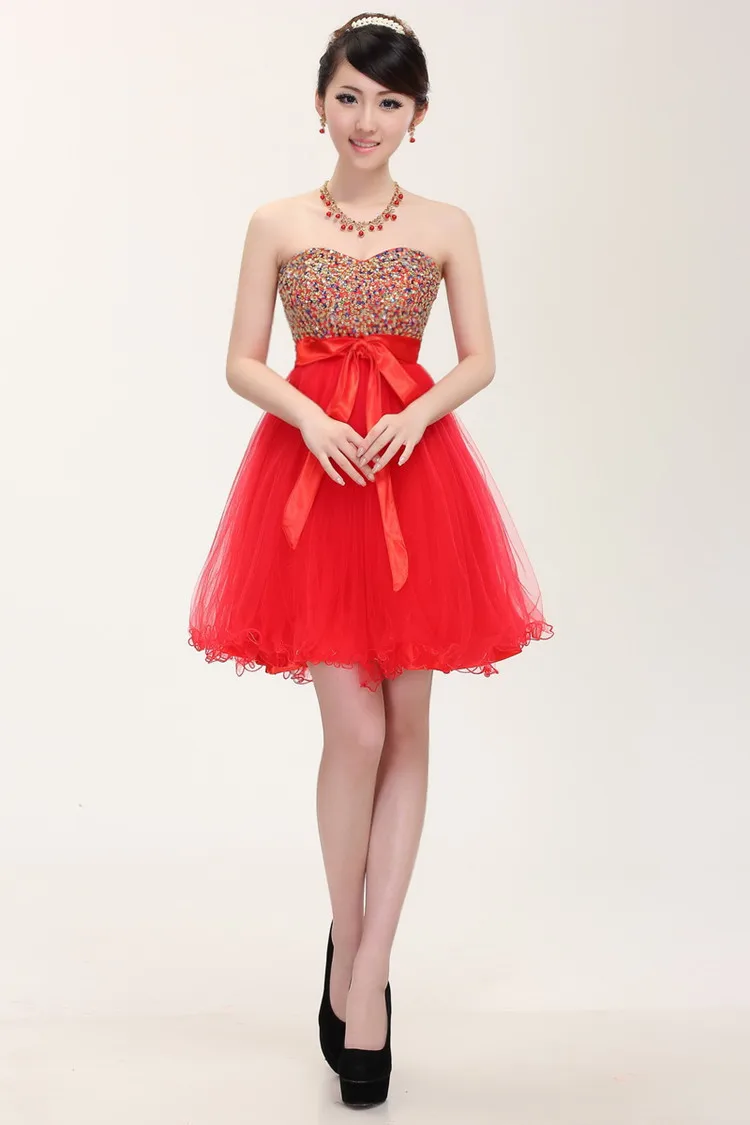 High Quality 2014 Korean Elegant Sexy Strapless Formal Dress Bride