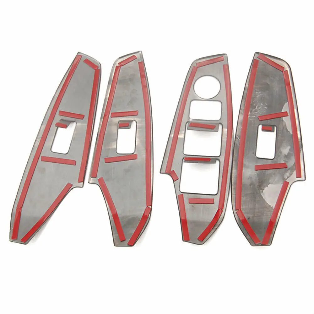 Barbacoa @ FUKA negro titanio puerta del coche ventana elevador ajuste botón cubierta ajuste para Mazda 3 Axela 2017 interior del coche partes de palo