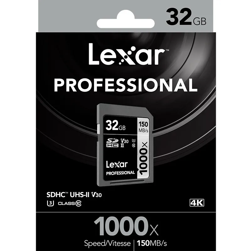 Lexar 150MB/s 16GB 32GB SDHC 1000x SD Card 64GB 128GB 256GB SDXC UHS-II U3 Flash Memory Card For 3D 4K Digital SLR Camera HD Cam Lexar 150MB/s 16GB 32GB SDHC 1000x SD Card 64GB 128GB 256GB SDXC UHS-II U3 Flash Memory Card For 3D 4K Digital SLR Camera HD Cam