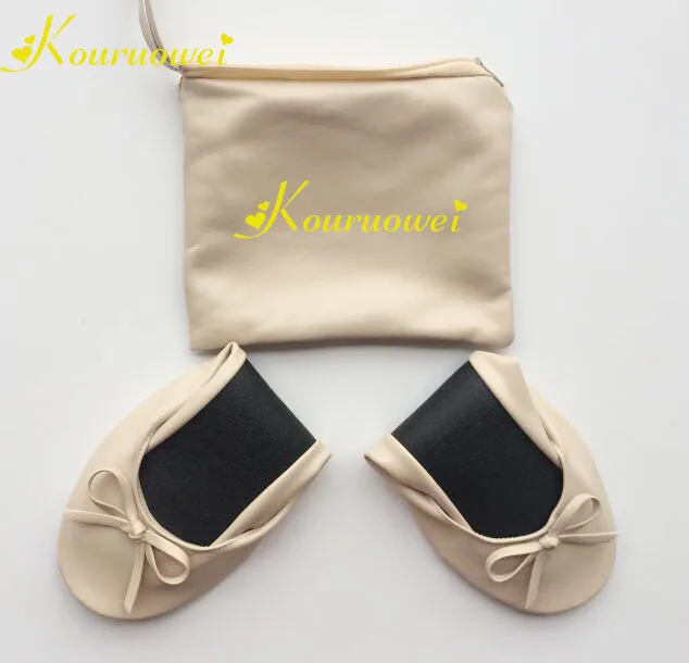 

Free Shipping! Wedding Rolling Up Flexible Dancing Ballet Flat Shoes with Carrying Bag for Bridesmaids