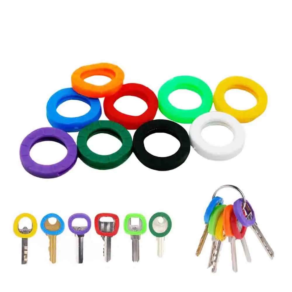 16pcs Mixed Color Identification Silicone Key Rings1