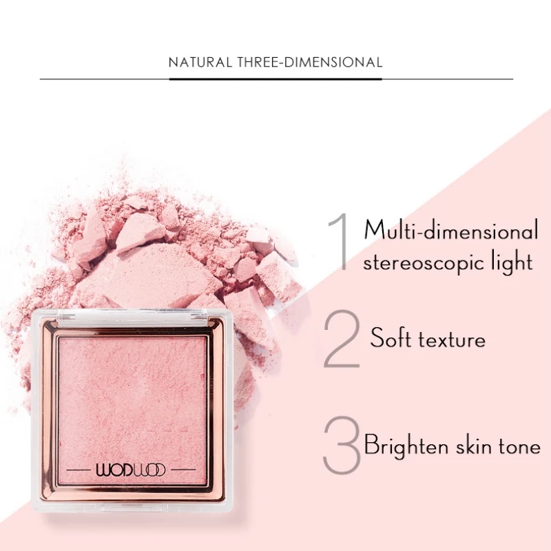 

Natural 3 Color Repair Capacity High Gloss Powder 3D Face Contour Blush Palette Natural Brightening Powder Facial Makeup