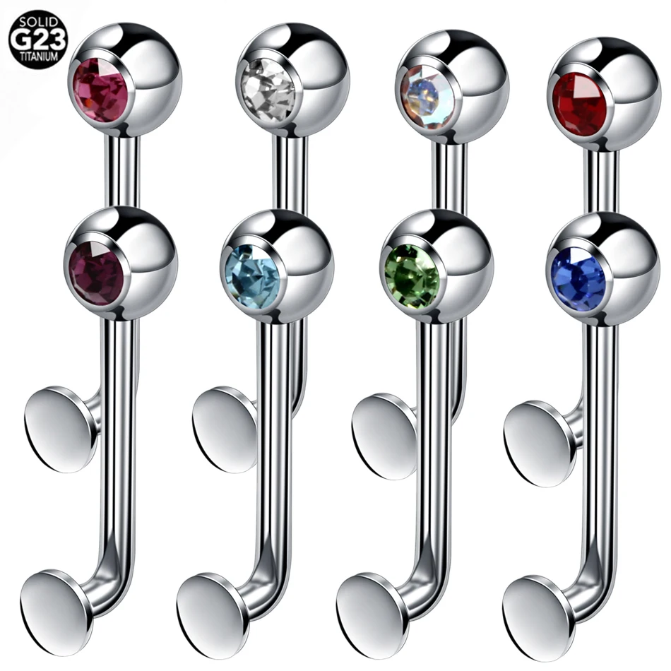 

1PC G23 Titanium Christina Vertical Hood Piercings Crystal Gem Lip Rings Sexy Vagina Piercings Genital Piercing VCH Body Jewelry