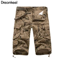 Летние хлопковые камуфляжные мужские шорты, мужские свободные шорты-карго, модные повседневные камуфляжные уличные шорты с несколькими карманами, Брендовые мужские шорты Y