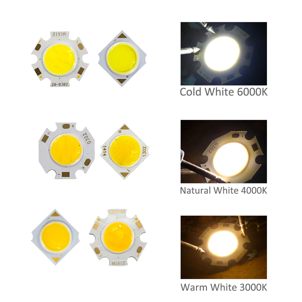 10 шт./лот светодиодный ламповый чип 3W 5 Вт 7 Вт 12 Вт COB светильник источник для точечного светильника для внутреннего двора Потолочный светильник DIY лампа 300мА COB светильник лампа JQ