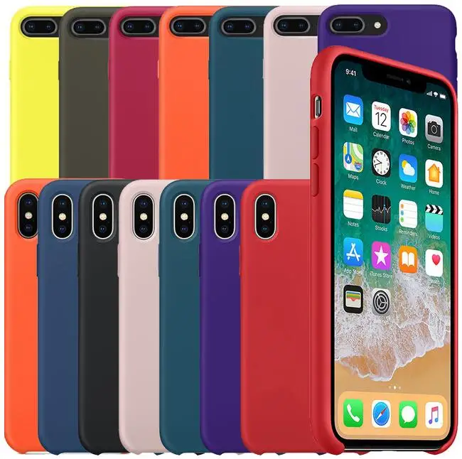 

Have LOGO Original Official Silicone Case For iPhone 7 8 Plus For Apple Case For iPhone X XS Max XR 6 6S 5 5S SE Cover Funda