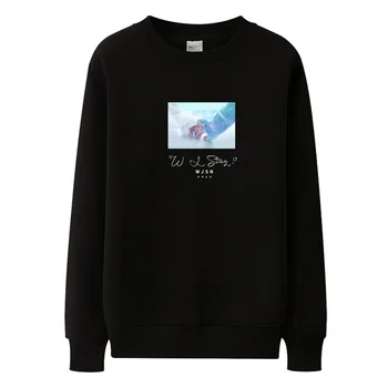 

Kpop wjsn new album wj stray cover same printing o neck thin hoodies unisex spring autumn pullover loose sweatshirt 3 colors
