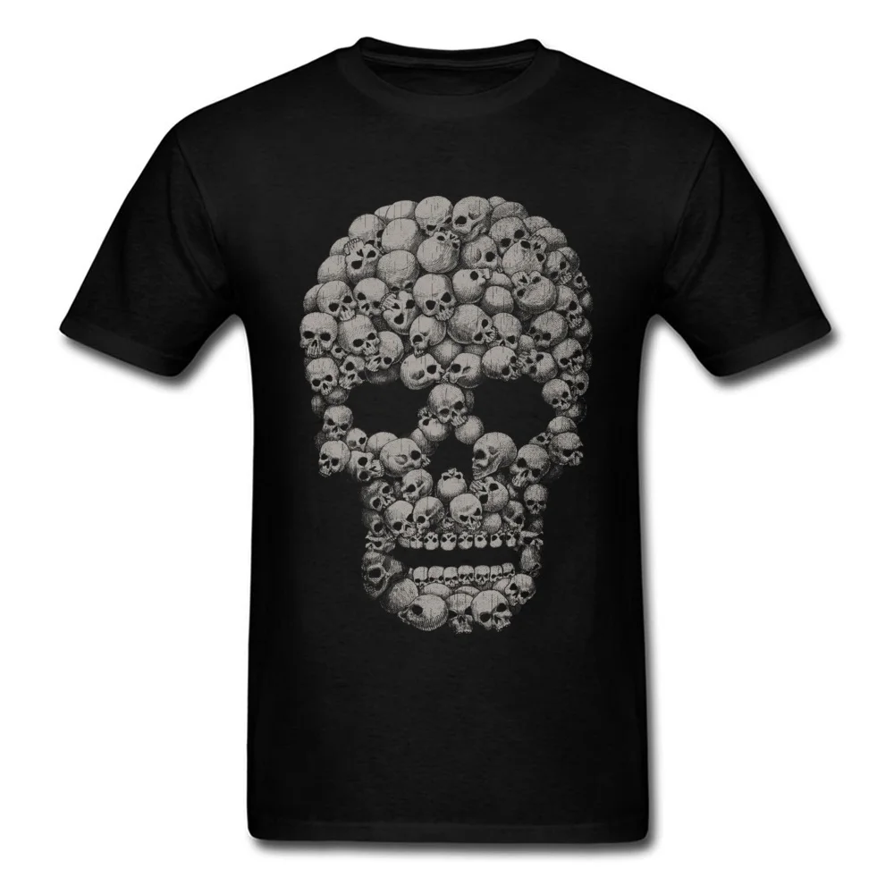 Skull Of Skulls 100% Cotton T-shirts for Boys Short Sleeve Custom T Shirt 2018 New Summer/Autumn O-Neck Tops Shirts Customized Skull Of Skulls black