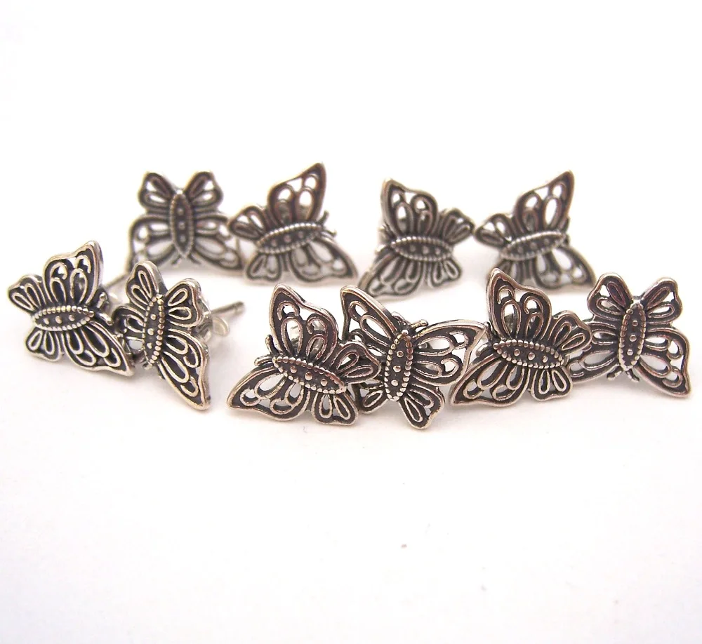 

SSVWGEH17 5X 100% Authenticity S925 Sterling Silver Earrings SilverBead Fit European Charms Bracelet diy jewelry Lampwork