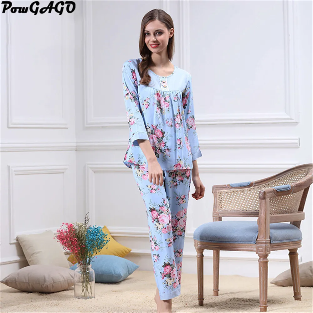 Hot Sale Cotton Polyester Ladies Pajamas Set Cotton Pyjamas Women