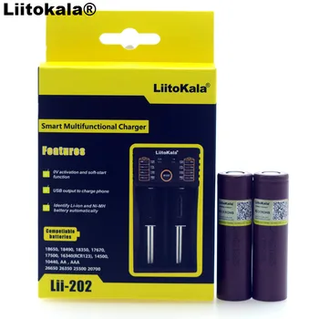 

Liitokala lii-202 1.2V 3.2V 3.7V 26650 16340 Smart Charger+2PCS LGDBHG2 3000mAh 18650 Discharge 20A 30A Rechargeable Battery