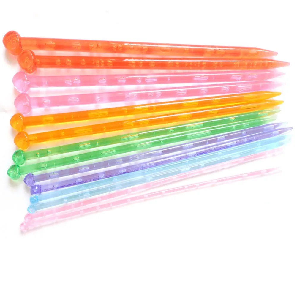 

7 Size 2pc/size 35cm Acrylic Single Head Sewing Needle Knitted Needle Sewing DIY Needle Sets Tool
