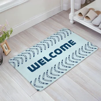 

Boomerang Welcome Door Mat Entry Way Doormats with Non Slip Backing Bathroom Kitchen Decor Rug Mat Welcome Entrance Rugs