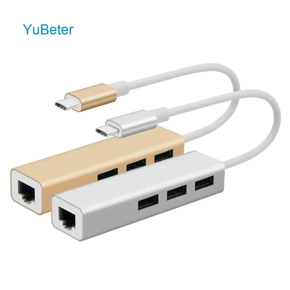 YuBeter концентратор типа C к USB 3 0 внешний гигабитный Ethernet Rj45 LAN конвертер адаптер для