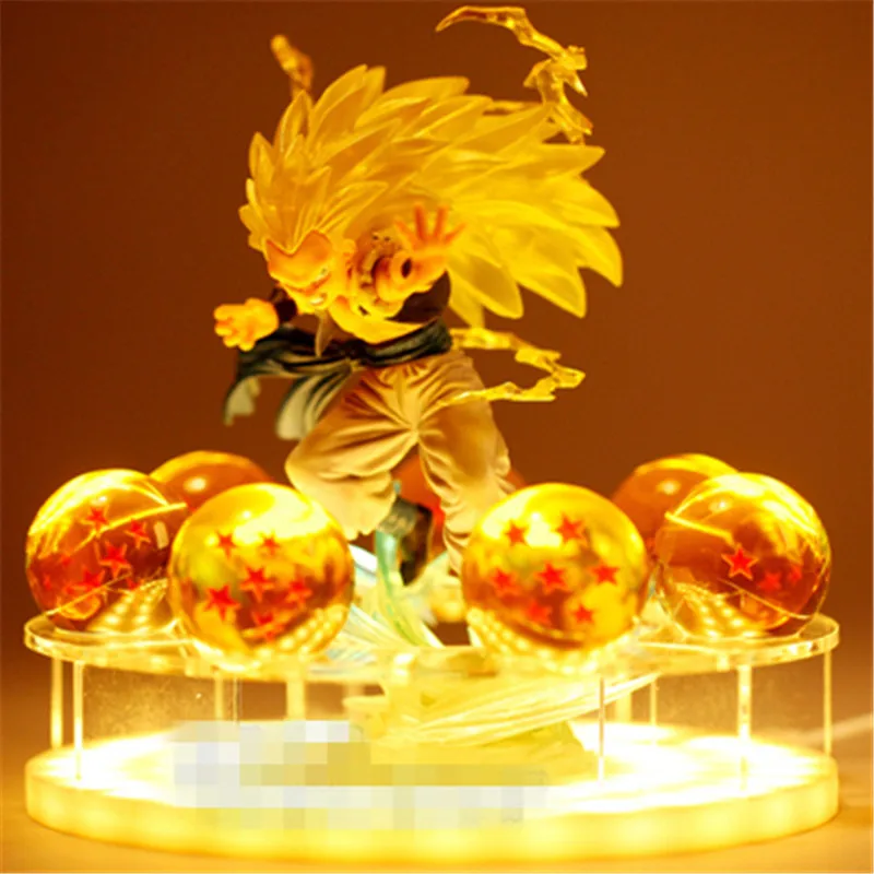 

DIY Dragon Ball Z Action Figures Spirit Bomb Anime Model Son Goku Broly LED Table Lights Crystal Ball Decor Creative Gift Toys