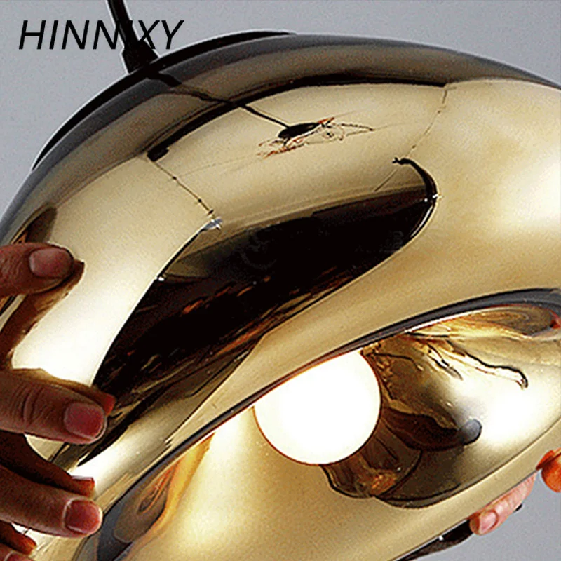 Hinnixy стеклянная Подвесная лампа Золотой хром красная бронза E27 G4 подвесные